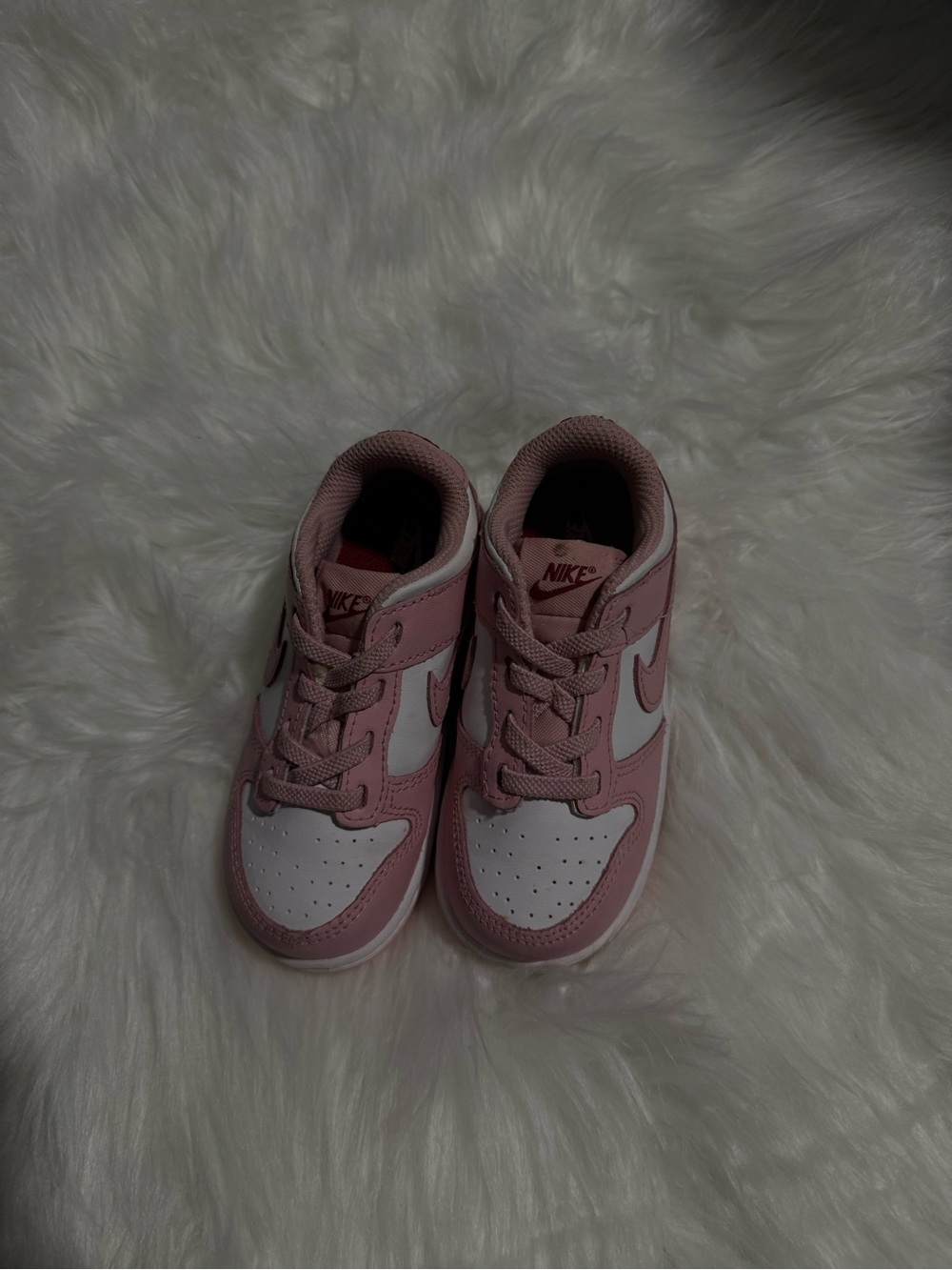 Nike Kids Pink and White Low-Top Sneakers